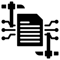 text mining icon isolated on white background. vector illustration icon for data Science technology and other business