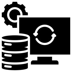 syncronization icon isolated on white background. vector illustration icon for data Science technology and other business