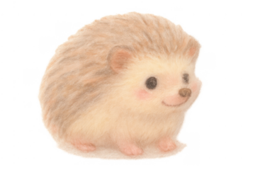 Cute hedgehog illustration smiling with transparent background