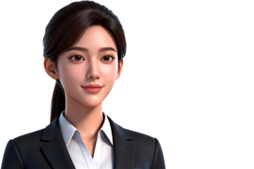 Professional Businesswoman in Formal Black Suit