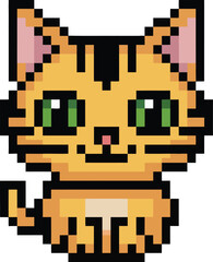 Fototapeta premium Pixel Art Orange Tab coordinatish Cat Face Vector Graphic Illustration for Gaming and UI Design Projects