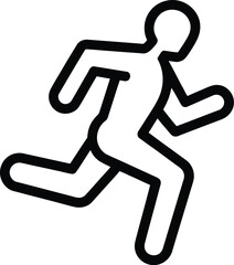 Running Person Icon Vector Graphic Illustration of Fitness and Speed in Simple Line Art Style