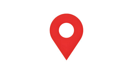 Red map pin icon on black background for navigation
