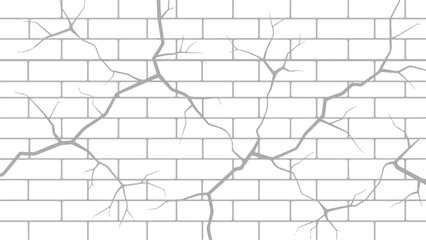 Obraz premium Brick Wall with Cracks A Graphic Vector Illustration for Construction and Background Designs