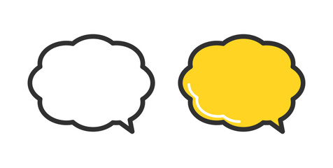 丸い吹き出しアイコンのイラスト。Round speech bubble icon illustration.