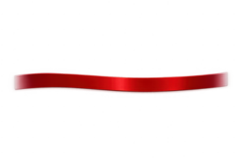 Wavy red ribbon banner design on transparent background