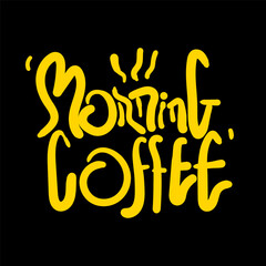 Morning Coffee typography t-shirt design. graphic apparel design, vector illustration