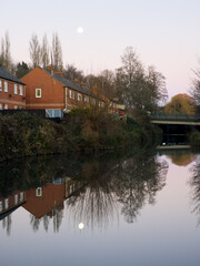 Fototapeta premium Houses on the river Cotswolds,England