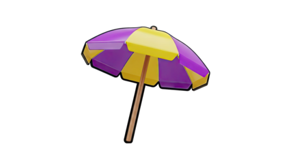 Purple and Yellow Beach Umbrella
