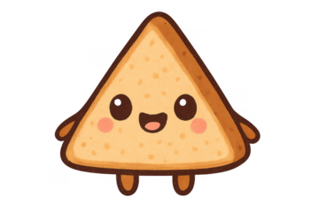 Cute smiling toast character cartoon illustration