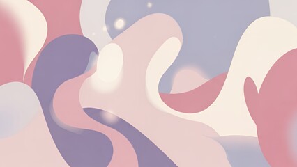 Abstract soft ambient shapes in pastel colors blending together in a serene digital artwork