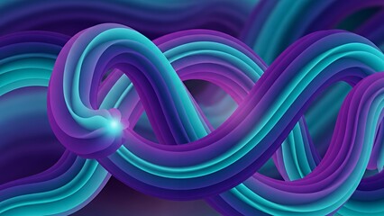 Abstract flowing curves intertwine in a vibrant, dynamic display of purple and blue hues, creating a mesmerizing visual effect