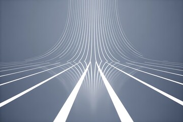 Abstract digital art with converging white lines creating a sense of futuristic movement