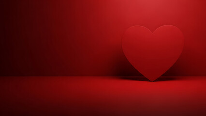Premium Red Valentine Background with Elegant Heart