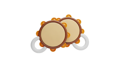 Two Cartoon Tambourines