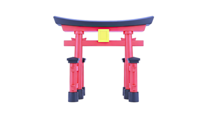 Red and Yellow Torii Gate
