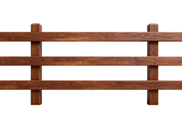 Wooden Fence with Horizontal Rails and Posts