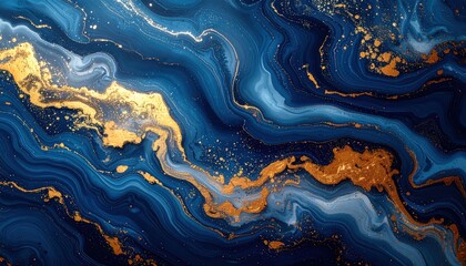 Blue Gold Abstract Texture.