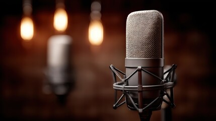 Professional microphone with stand high quality microphone on a sturdy stand ideal for recording and broadcasting
