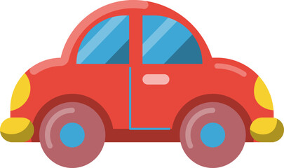 Illustration of cartoon toy car vector shape