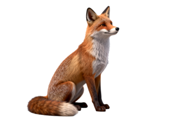 Red Fox Sitting in Natural Setting