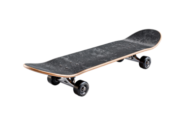 Skateboard with Black Grip Tape and Wheels