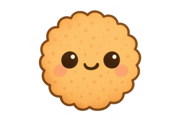 Happy cookie character smiling with transparent background
