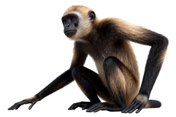 Gibbon Monkey with Distinctive Fur Pattern