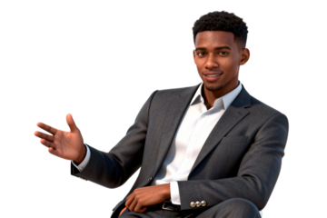 Professional Businessman in Formal Suit Gesturing