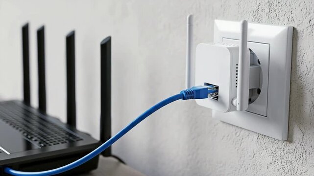 Wireless router and network connection for the concept of internet and Technology.