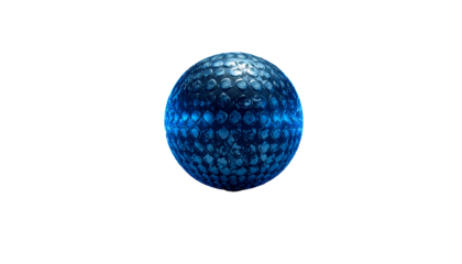 Blue sphere with detailed surface texture set against a black backdrop