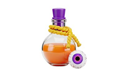 Halloween Potion Bottle with Eyeball and Rope