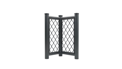 Decorative metal corner fence panel with diamond pattern