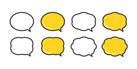 丸い吹き出しアイコンのイラスト。Round speech bubble icon illustration.