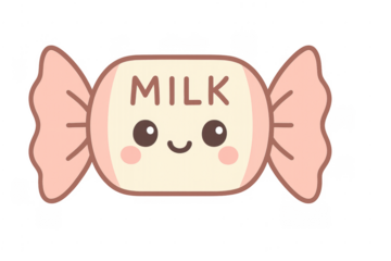 Cute milk candy character smiling illustration