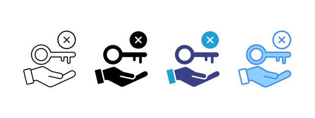 Closing icon set multiple style collection