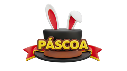 Easter Magic Hat with Bunny Ears and Ribbon