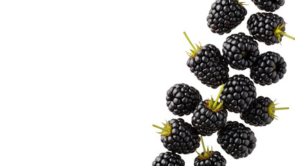 Fresh Blackberries Isolated With Copy Space