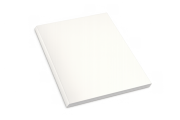 White blank book or magazine cover template creating a mockup for branding and design presentation with transparent background