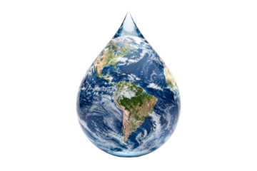 Water Droplet Depicting Earth's Surface