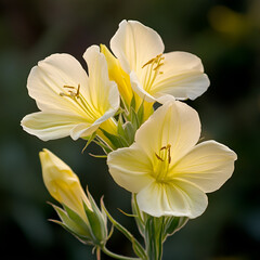 Fototapeta premium Blooming evening primrose flowers in nature close-up photography serene outdoor environment