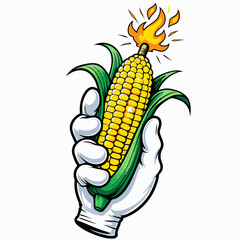 vector image of flaming corn 