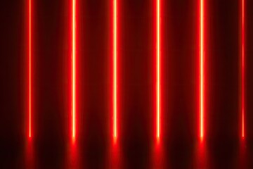 Vertical, glowing red lines on a black background creating a minimalist, futuristic design