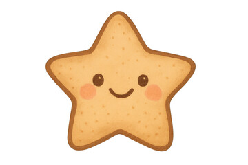 Star cookie smiling with a sweet happy face