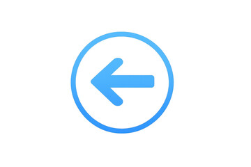 Blue circular back button icon with left pointing arrow for web navigation interface and user experience design