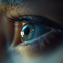 Close-up capture of a human eye studio macro photography intimate focus on detail