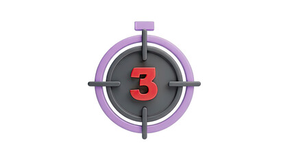 Countdown Timer with Number 3