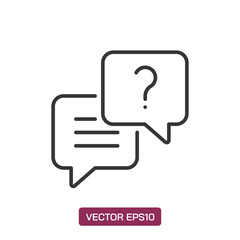 Fototapeta premium Chat speech bubble line icon. Perfect pixel isolated on white background. Vector illustration