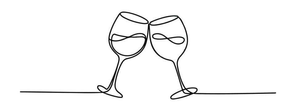 Two black wine glasses clinking together with splashes of red wine celebration