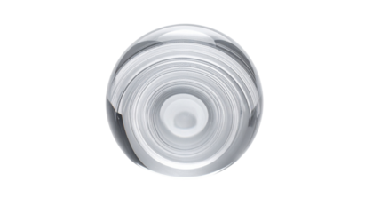 Glossy, reflective orb with concentric circles, white to clear
